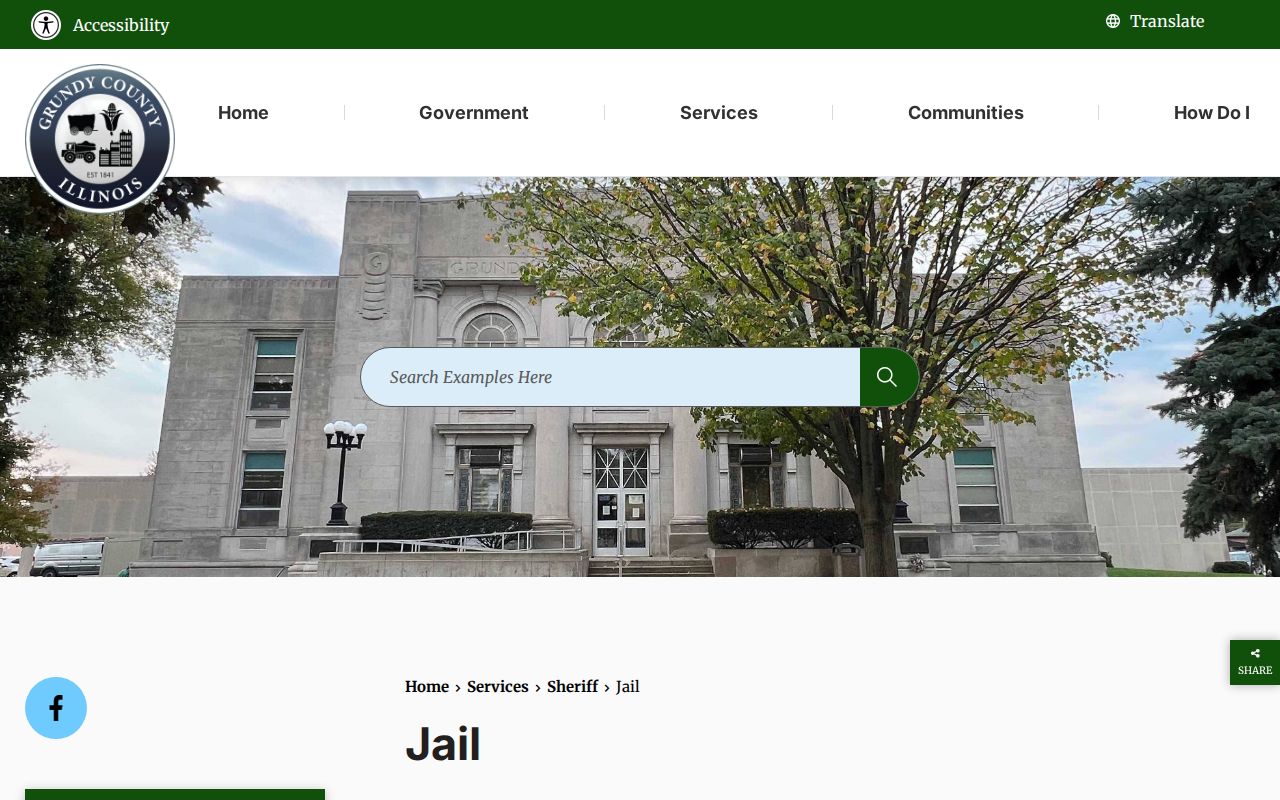 Grundy County Jail official custody and booking-record information page